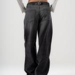 Baggy-Fit Charcoal Washed Denim