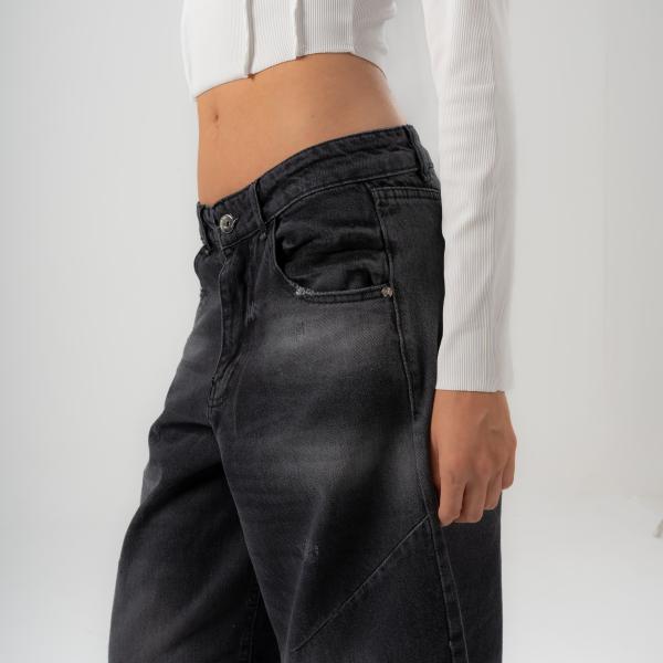 Baggy-Fit Charcoal Washed Denim
