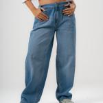 Baggy-Fit Mid Blue Denim