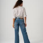 Wide-Leg Dark Rush Ripped Denim