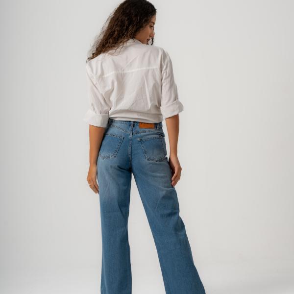 Wide-Leg Dark Rush Ripped Denim