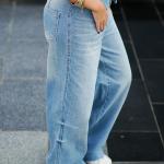 Wide-Leg Light Double Crisp Cuffed Denim