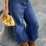 Wide-Leg Dark Double Crisp Denim