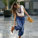 Wide-Leg Dark Double Crisp Denim