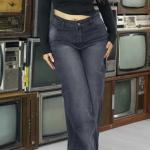 Wide-Loose Charcoal Denim